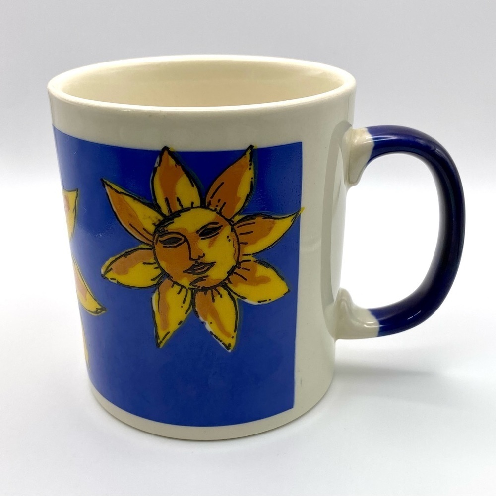 Vintage Kilncraft Sun Blue and Yellow Mug Made in England Kilncraft STL England